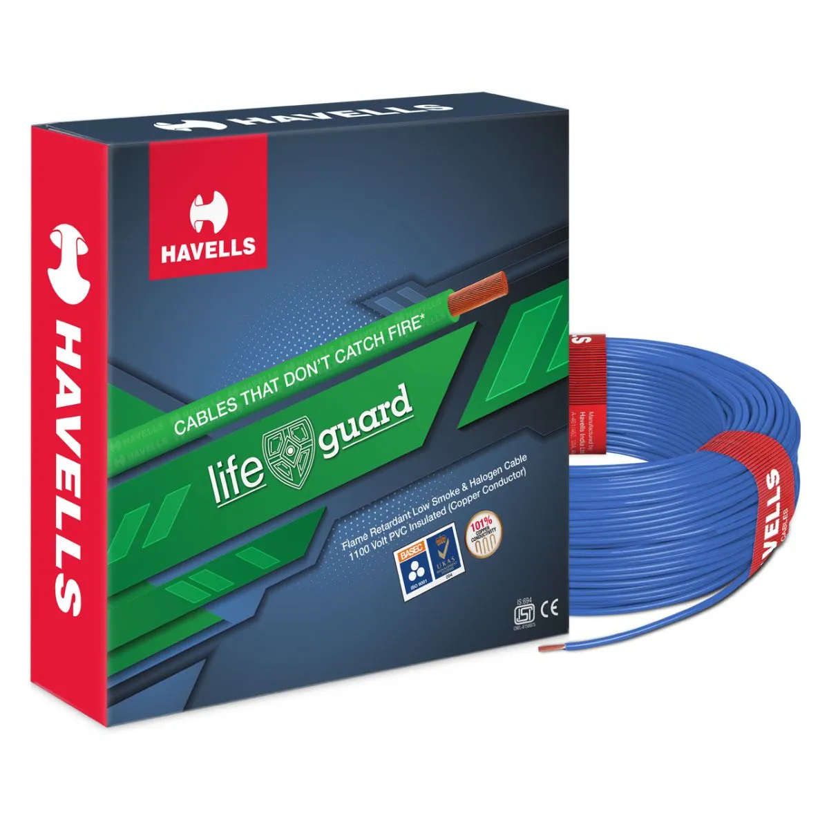 Life Guard FR-LSH 1.5 sq. mm Cables Flame Retardant Low Smoke & Halogen, 90 m (1.5 sq. mm)