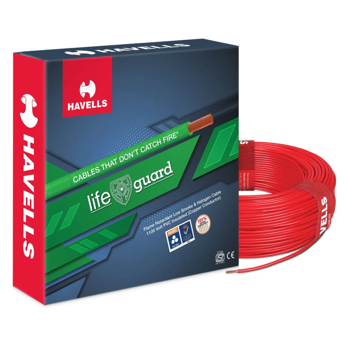 Life Guard FR-LSH 4.0 sq. mm Cables Flame Retardant Low Smoke & Halogen, 90 m (4.0 sq. mm)