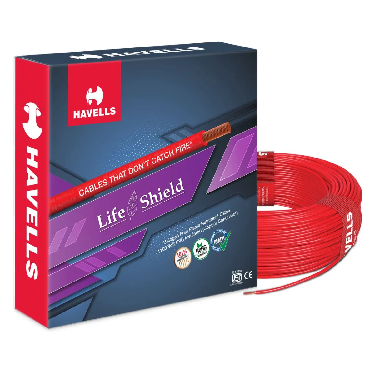 Life Shield HFFR 2.5 sq. mm Cables Halogen Free Flame Retardant 90 m, (2.5 sq. mm)