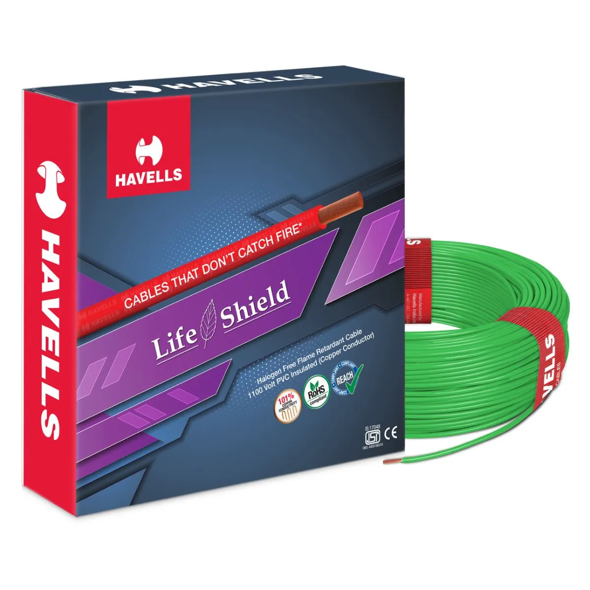 Life Shield HFFR 4.0 sq. mm Cables Halogen Free Flame Retardant 90 m, (4.0 sq. mm)