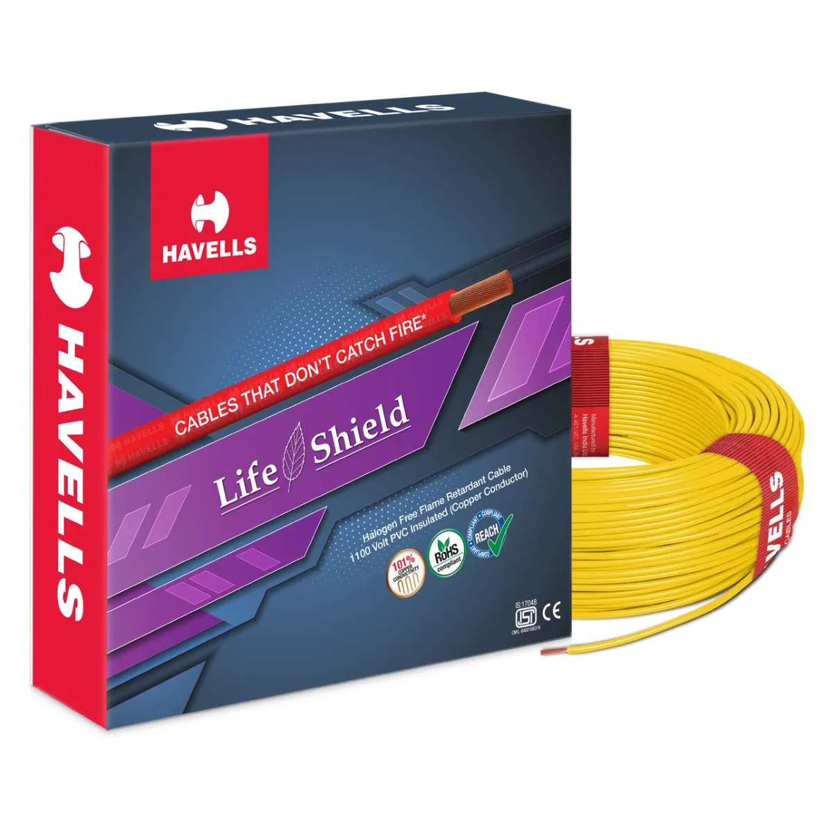 Life Shield HFFR 6.0 sq. mm Cables Halogen Free Flame Retardant 90 m, (6.0 sq. mm)